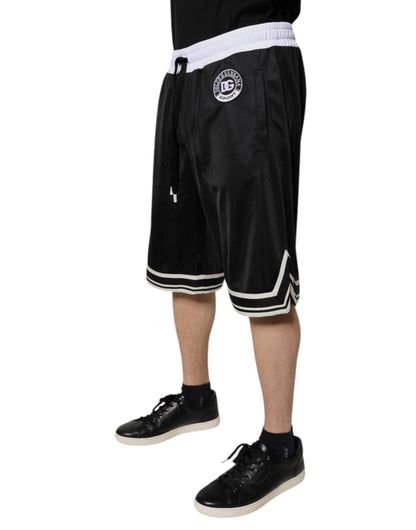 Dolce & Gabbana Black White Men Bermuda Sweatshorts Shorts - Sandy Store ByNet