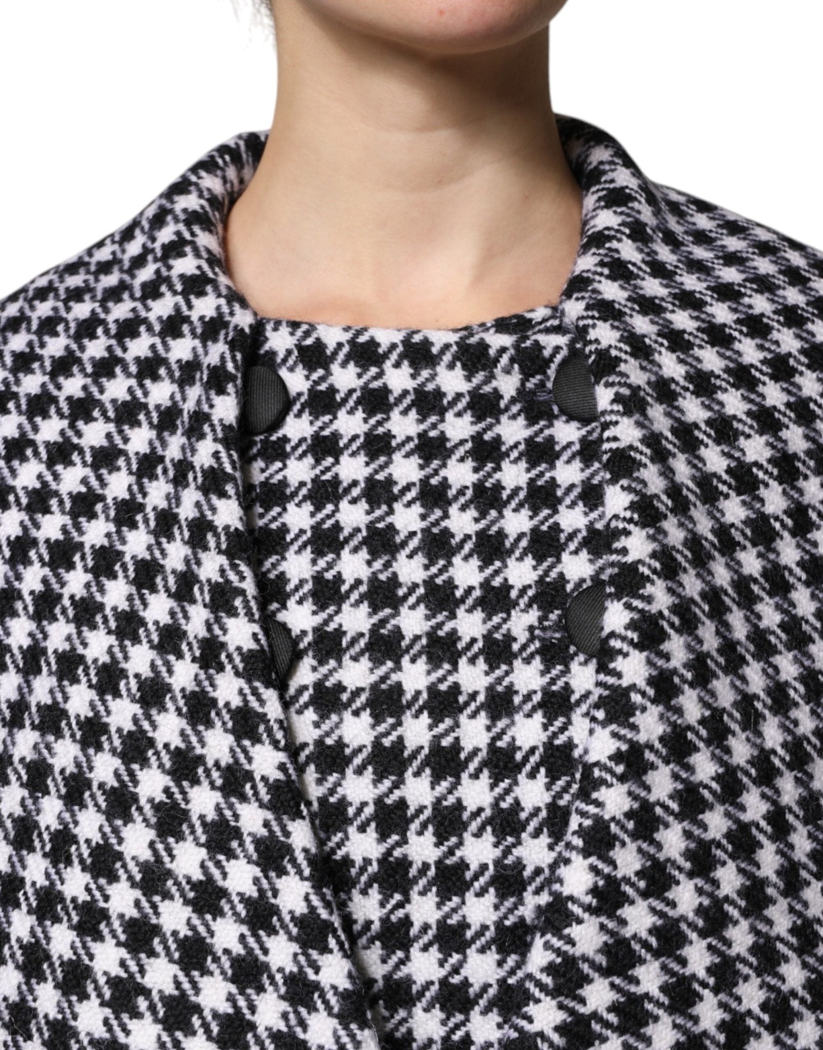 Dolce & Gabbana Black White Monochrome Patterned Floral Cape Jacket - Sandy Store ByNet