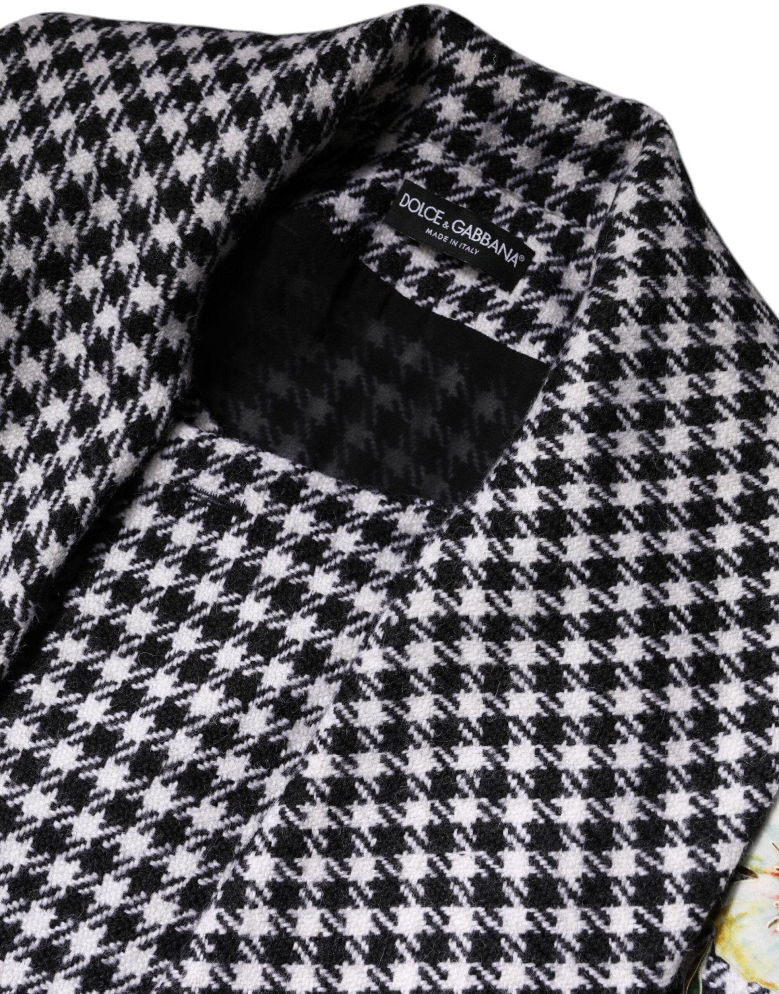 Dolce & Gabbana Black White Monochrome Patterned Floral Cape Jacket - Sandy Store ByNet