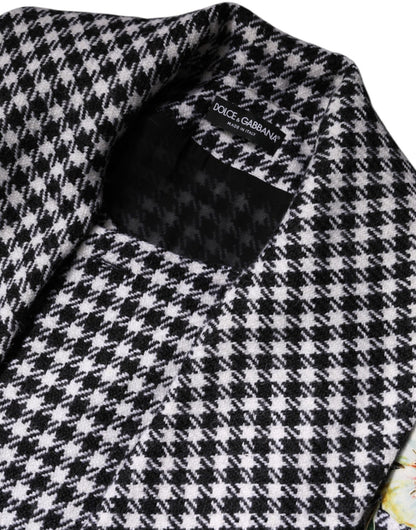 Dolce & Gabbana Black White Monochrome Patterned Floral Cape Jacket - Sandy Store ByNet