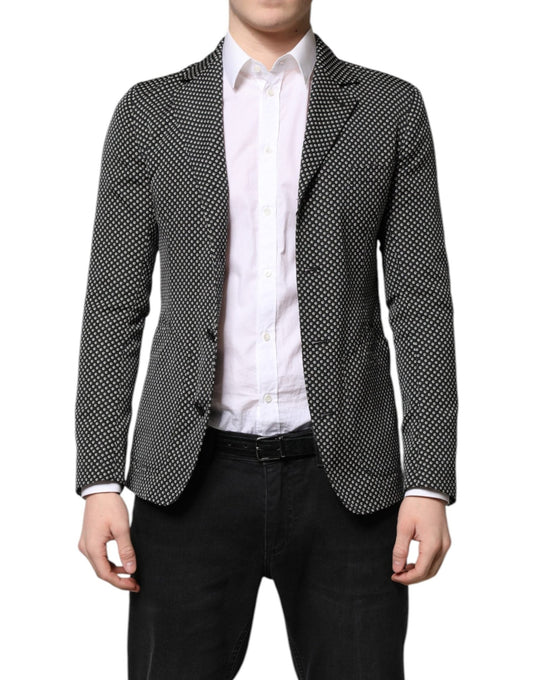 Dolce & Gabbana Black White Patterned Men Suit Coat Blazer – IT44 | XS par Dolce & Gabbana | Disponible sur Sandy Store ByNet