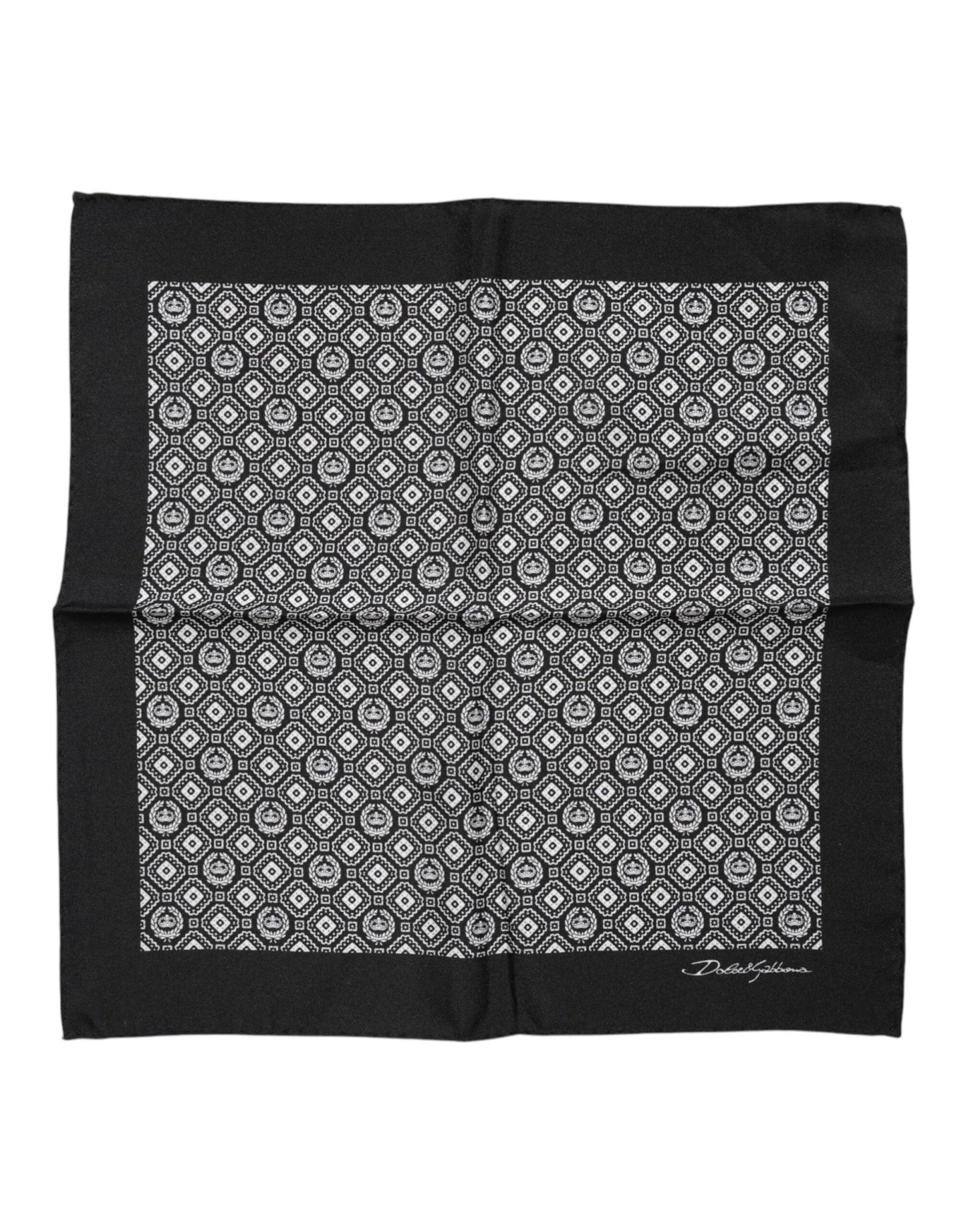 Dolce & Gabbana Black White Patterned Square Foulard Scarf – par Dolce & Gabbana | Disponible sur Sandy Store ByNet