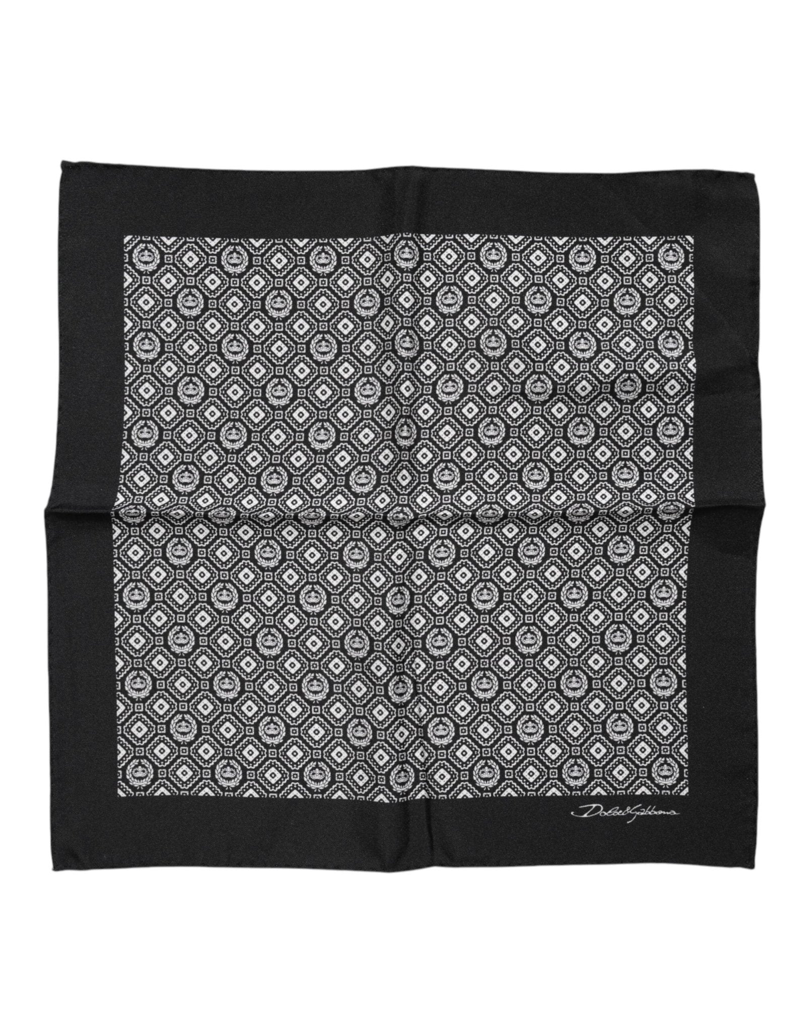 Dolce & Gabbana Black White Patterned Square Foulard Scarf – par Dolce & Gabbana | Disponible sur Sandy Store ByNet