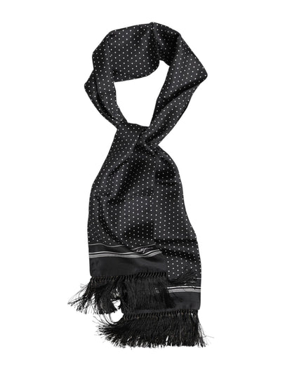 Dolce & Gabbana Black White Polka Dot Fringes Foulard Scarf – par Dolce & Gabbana | Disponible sur Sandy Store ByNet