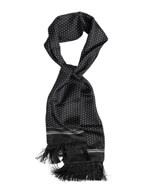 Dolce & Gabbana Black White Polka Dot Fringes Foulard Scarf – par Dolce & Gabbana | Disponible sur Sandy Store ByNet