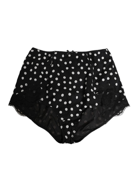 Dolce & Gabbana Black White Polka Dot Silk Slip Panty Underwear – IT3 | M par Dolce & Gabbana | Disponible sur Sandy Store ByNet