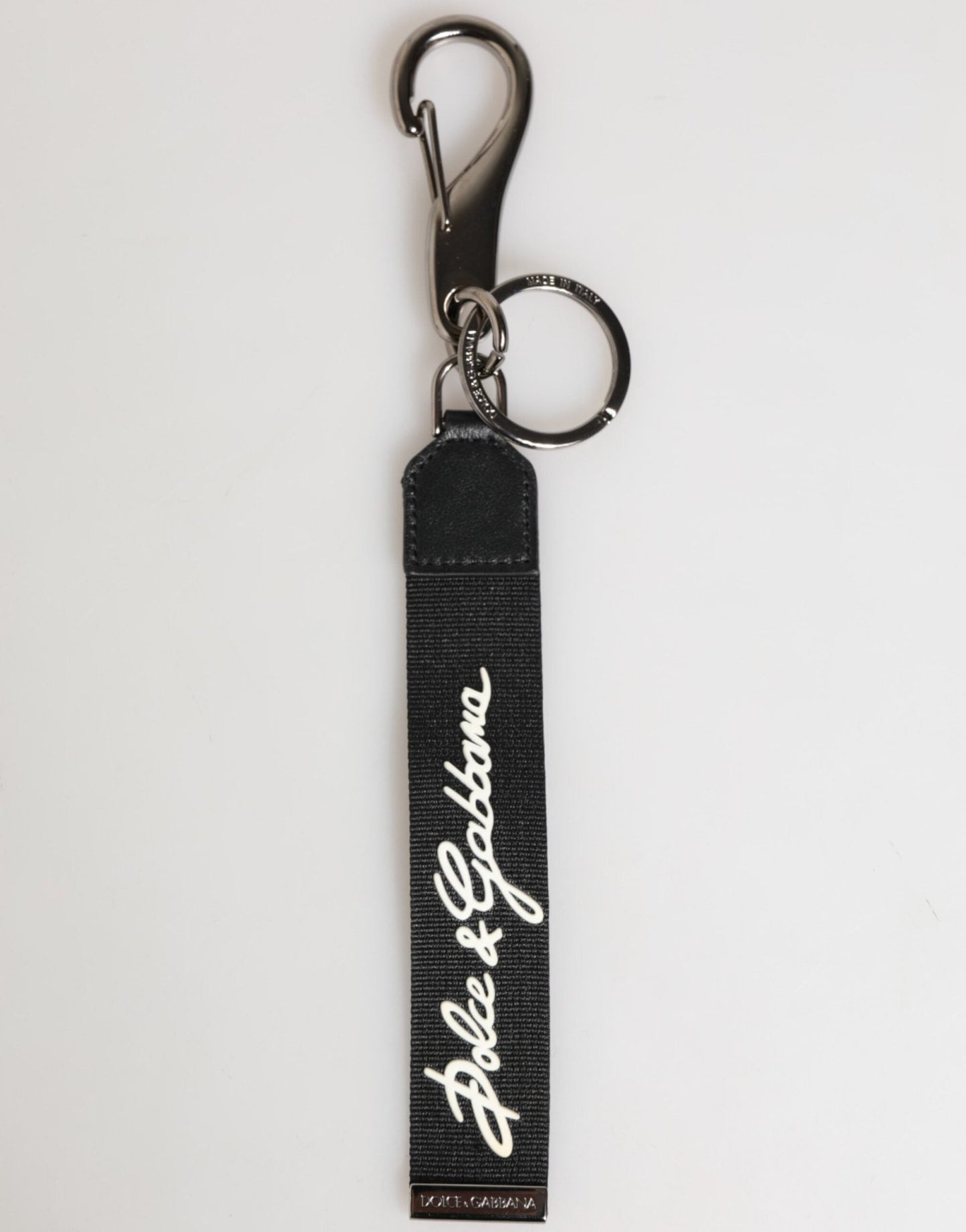 Dolce & Gabbana Black White Polyester DG Logo Silver Men Keychain Keyring – par Dolce & Gabbana | Disponible sur Sandy Store ByNet