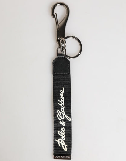 Dolce & Gabbana Black White Polyester DG Logo Silver Men Keychain Keyring – par Dolce & Gabbana | Disponible sur Sandy Store ByNet