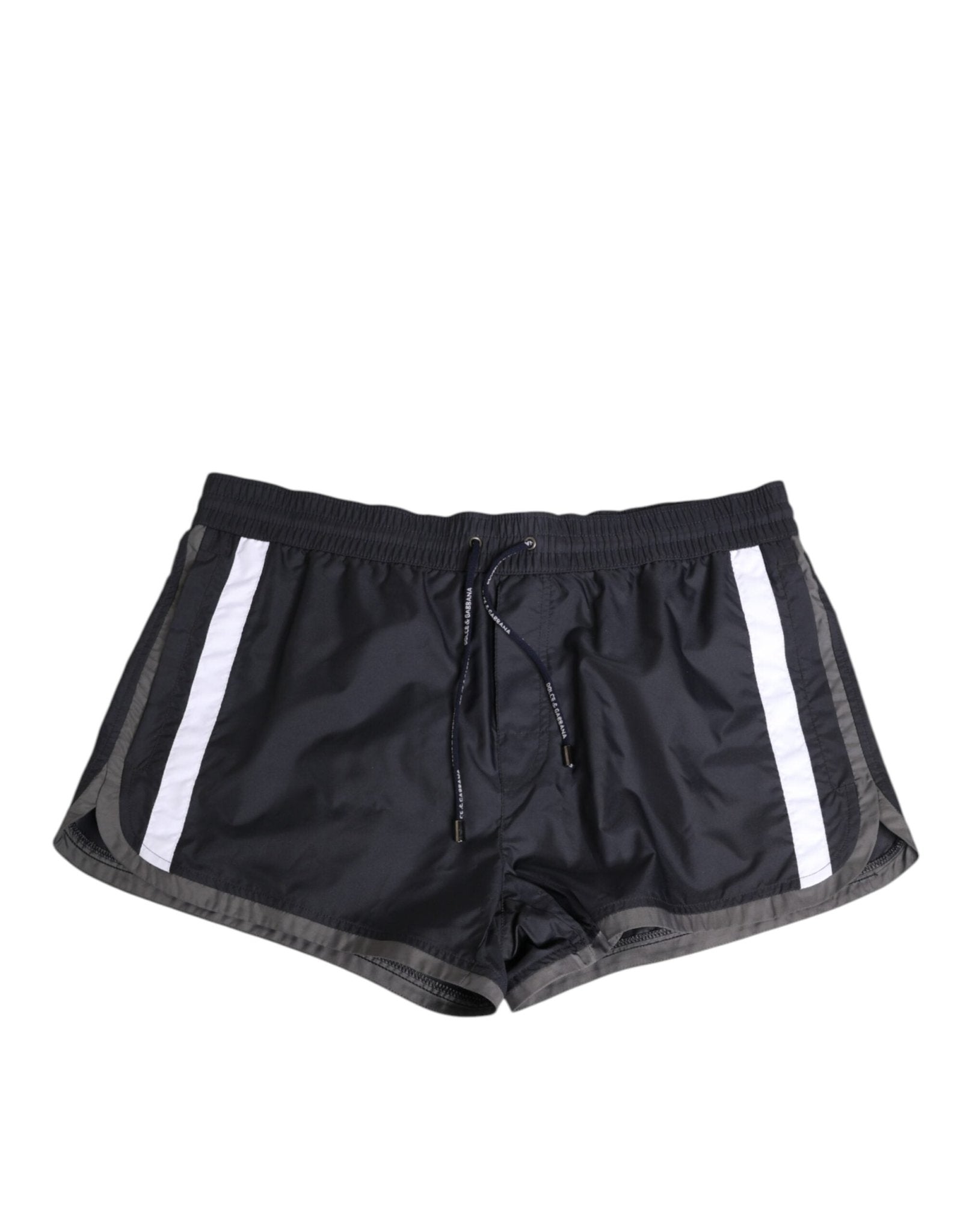 Dolce & Gabbana Black White Polyester Logo Elastic Waistband Swimwear – IT4 | S par Dolce & Gabbana | Disponible sur Sandy Store ByNet