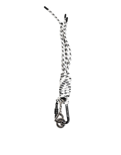 Dolce & Gabbana Black White Polyester Tape String DG Logo Keychain Keyring – par Dolce & Gabbana | Disponible sur Sandy Store ByNet
