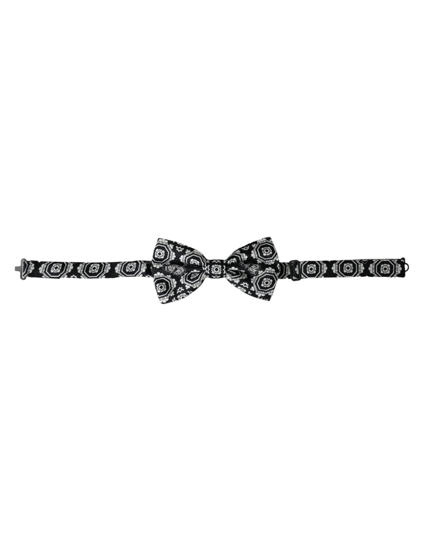 Dolce & Gabbana Black White Printed Adjustable Neck Men Bow Tie – par Dolce & Gabbana | Disponible sur Sandy Store ByNet