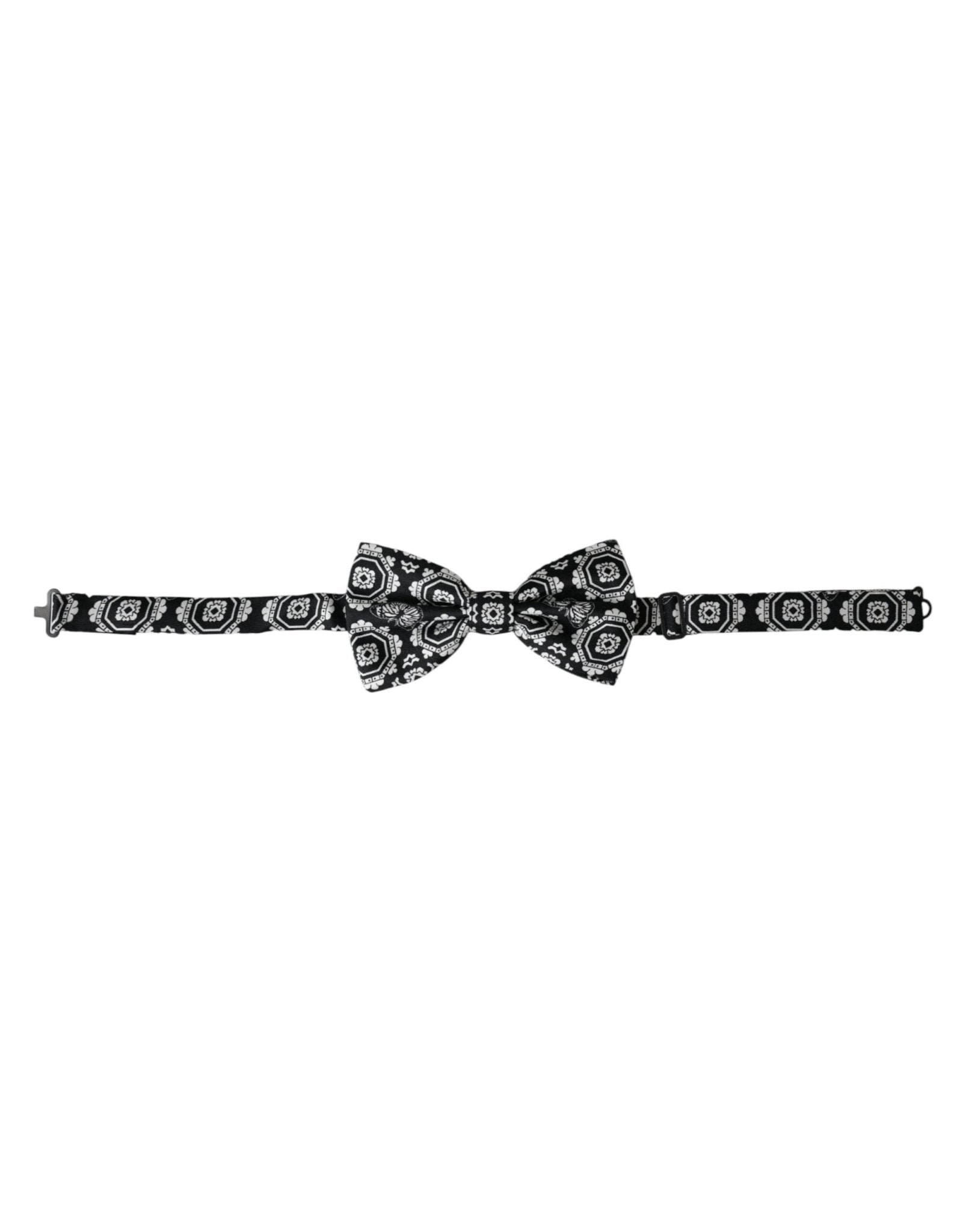 Dolce & Gabbana Black White Printed Adjustable Neck Men Bow Tie – par Dolce & Gabbana | Disponible sur Sandy Store ByNet