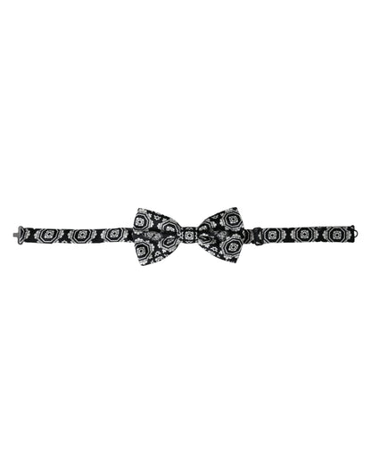 Dolce & Gabbana Black White Printed Adjustable Neck Men Bow Tie – par Dolce & Gabbana | Disponible sur Sandy Store ByNet