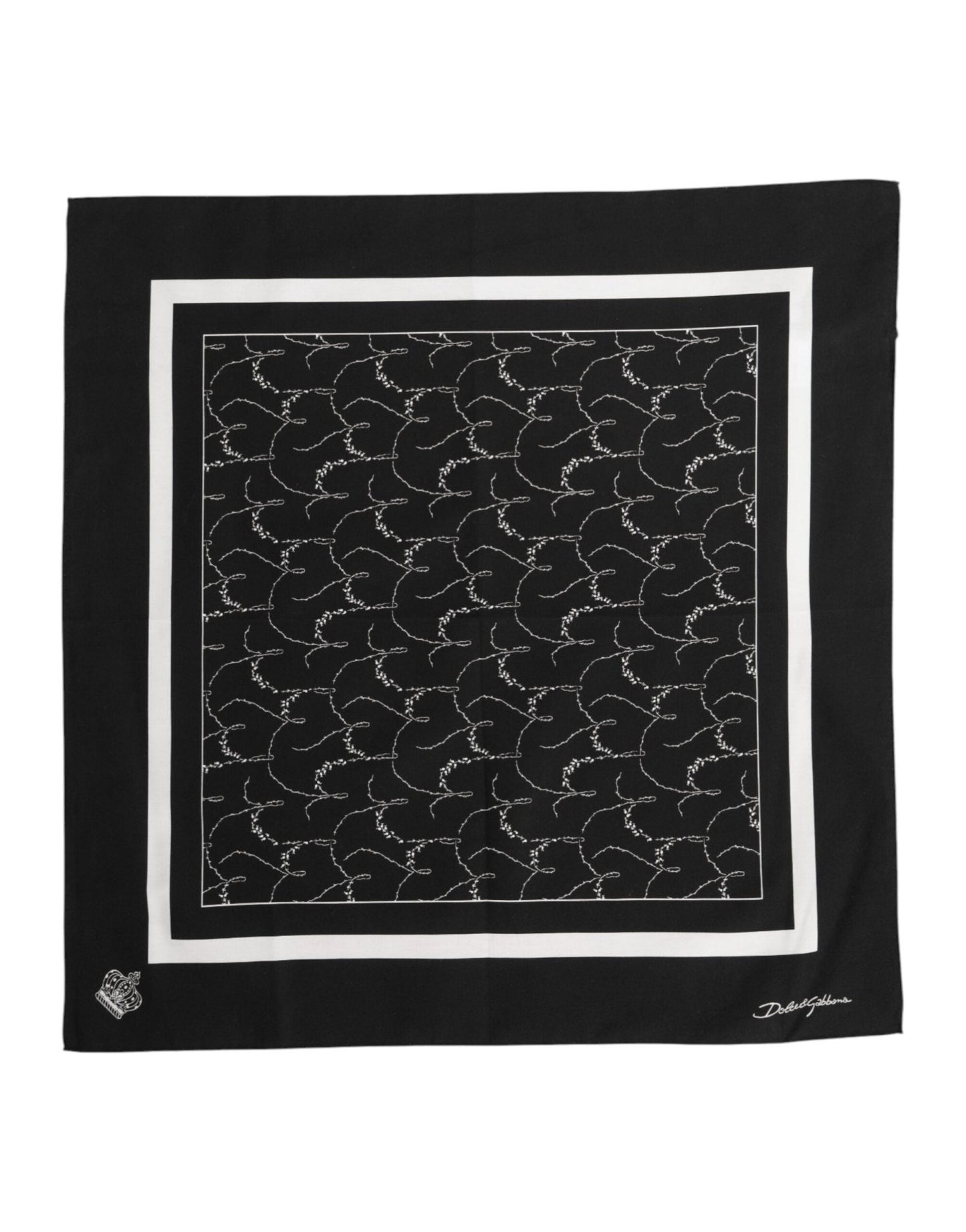Dolce & Gabbana Black White Printed Square Foulard Scarf – par Dolce & Gabbana | Disponible sur Sandy Store ByNet