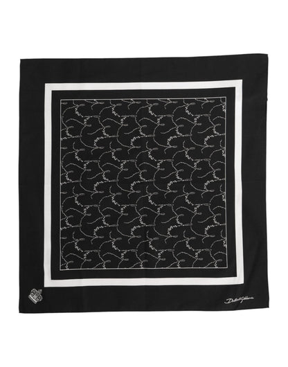 Dolce & Gabbana Black White Printed Square Foulard Scarf – par Dolce & Gabbana | Disponible sur Sandy Store ByNet