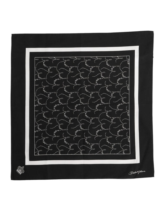 Dolce & Gabbana Black White Printed Square Foulard Scarf – par Dolce & Gabbana | Disponible sur Sandy Store ByNet