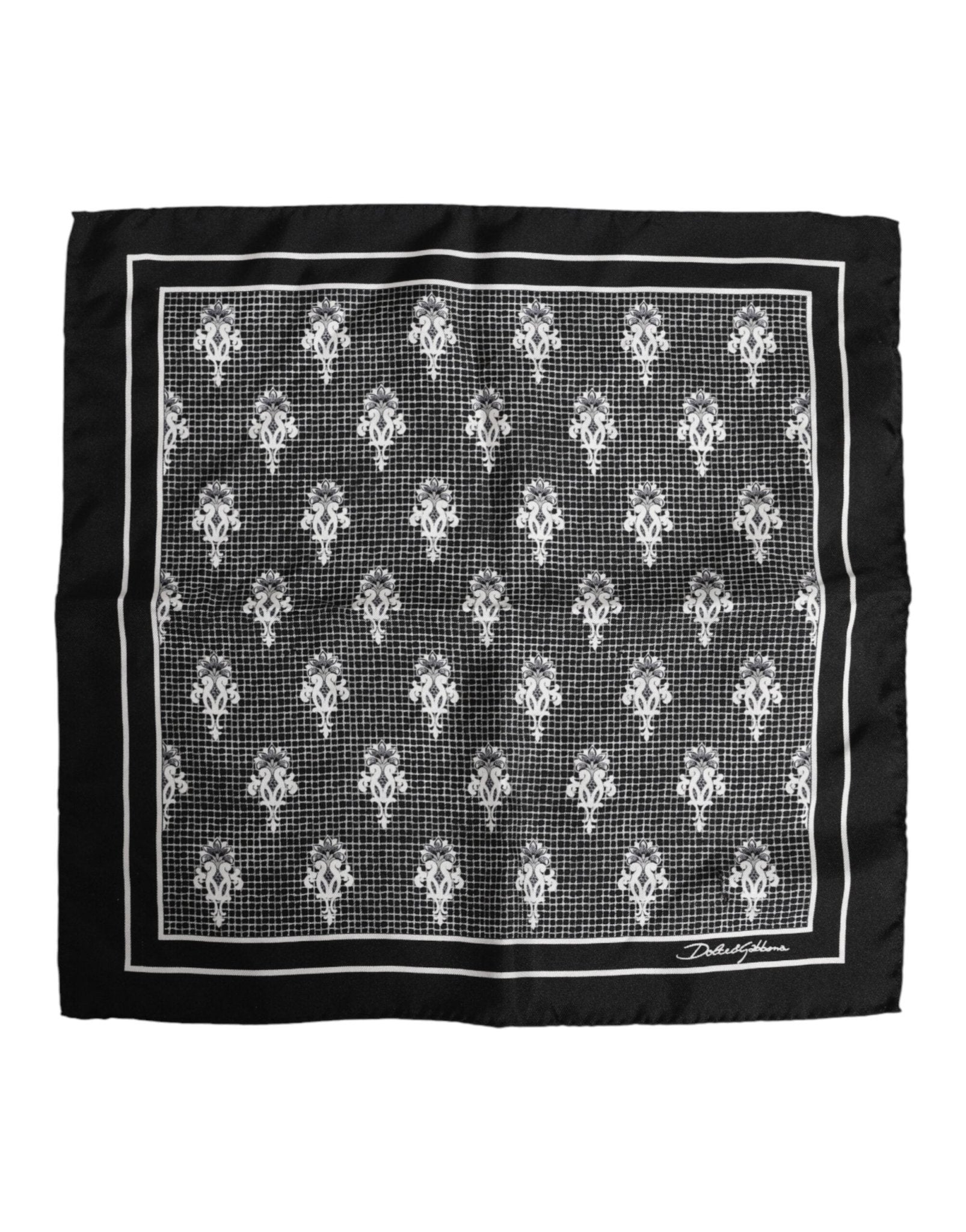 Dolce & Gabbana Black White Printed Square Foulard Scarf – par Dolce & Gabbana | Disponible sur Sandy Store ByNet