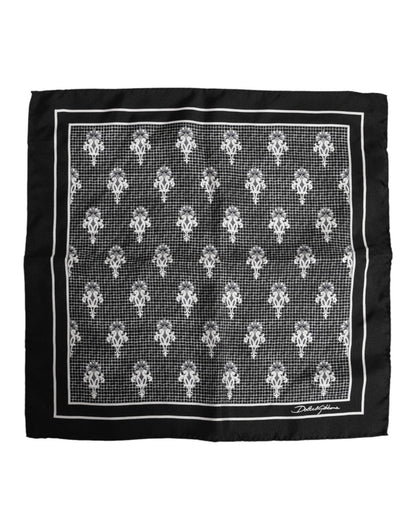 Dolce & Gabbana Black White Printed Square Foulard Scarf – par Dolce & Gabbana | Disponible sur Sandy Store ByNet