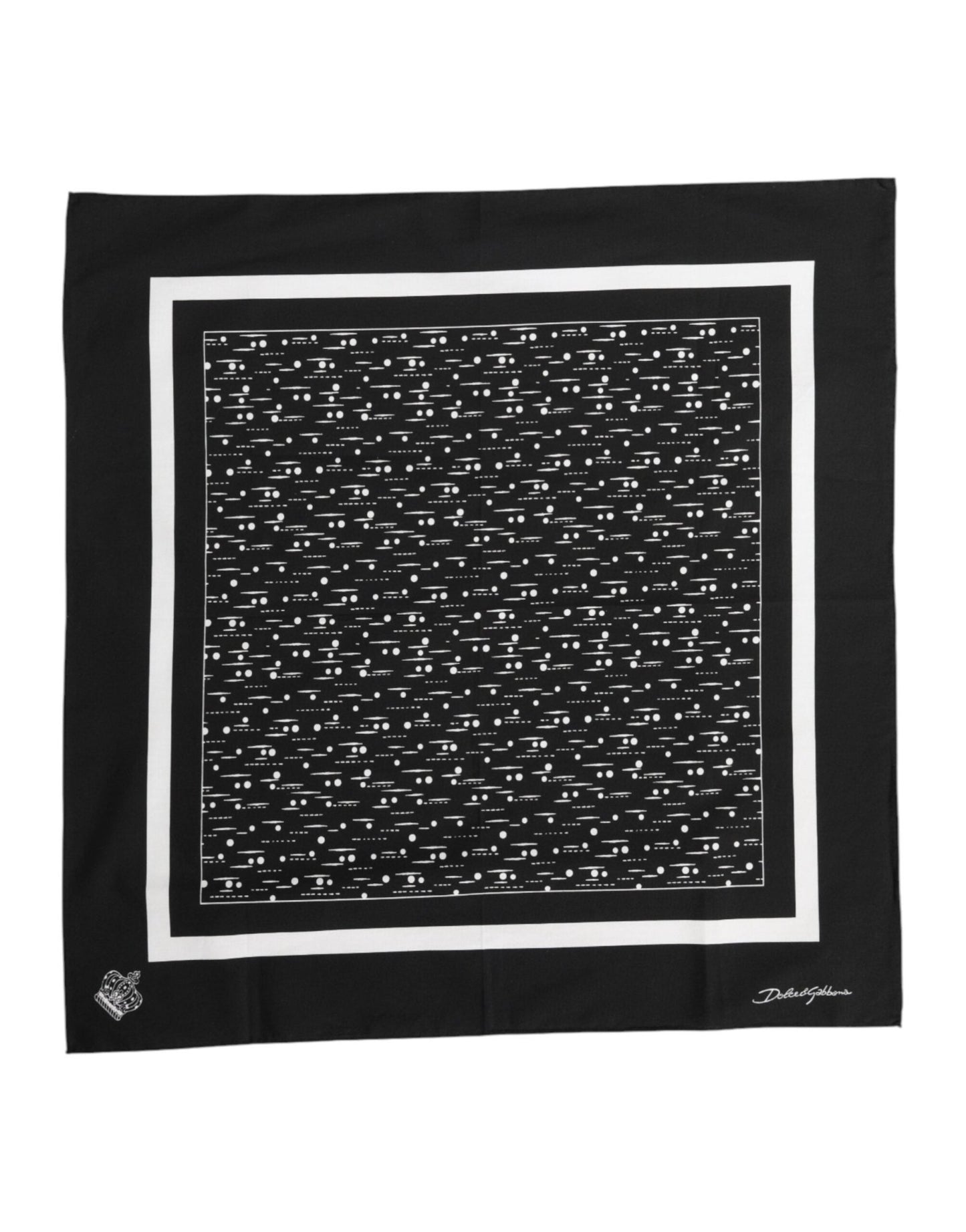Dolce & Gabbana Black White Printed Square Foulard Scarf – par Dolce & Gabbana | Disponible sur Sandy Store ByNet