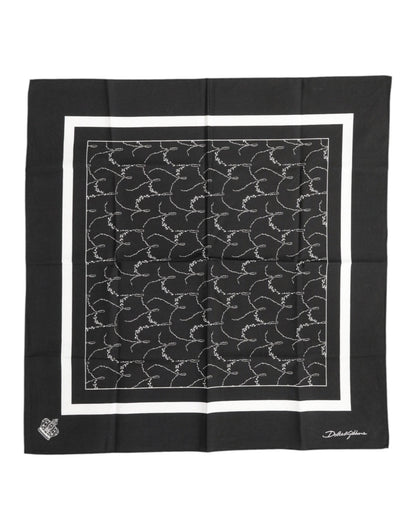 Dolce & Gabbana Black White Printed Square Foulard Scarf – par Dolce & Gabbana | Disponible sur Sandy Store ByNet