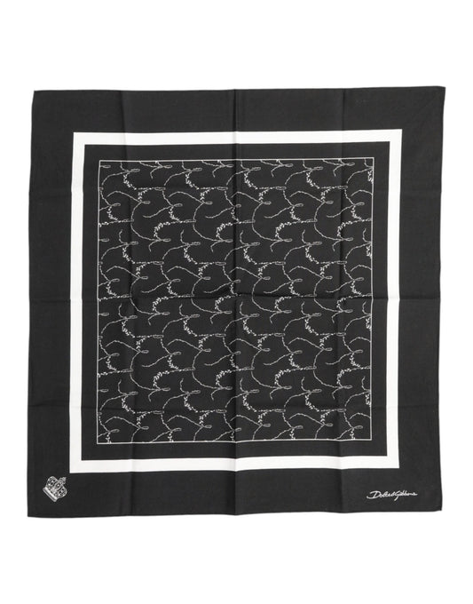 Dolce & Gabbana Black White Printed Square Men Foulard Scarf – par Dolce & Gabbana | Disponible sur Sandy Store ByNet