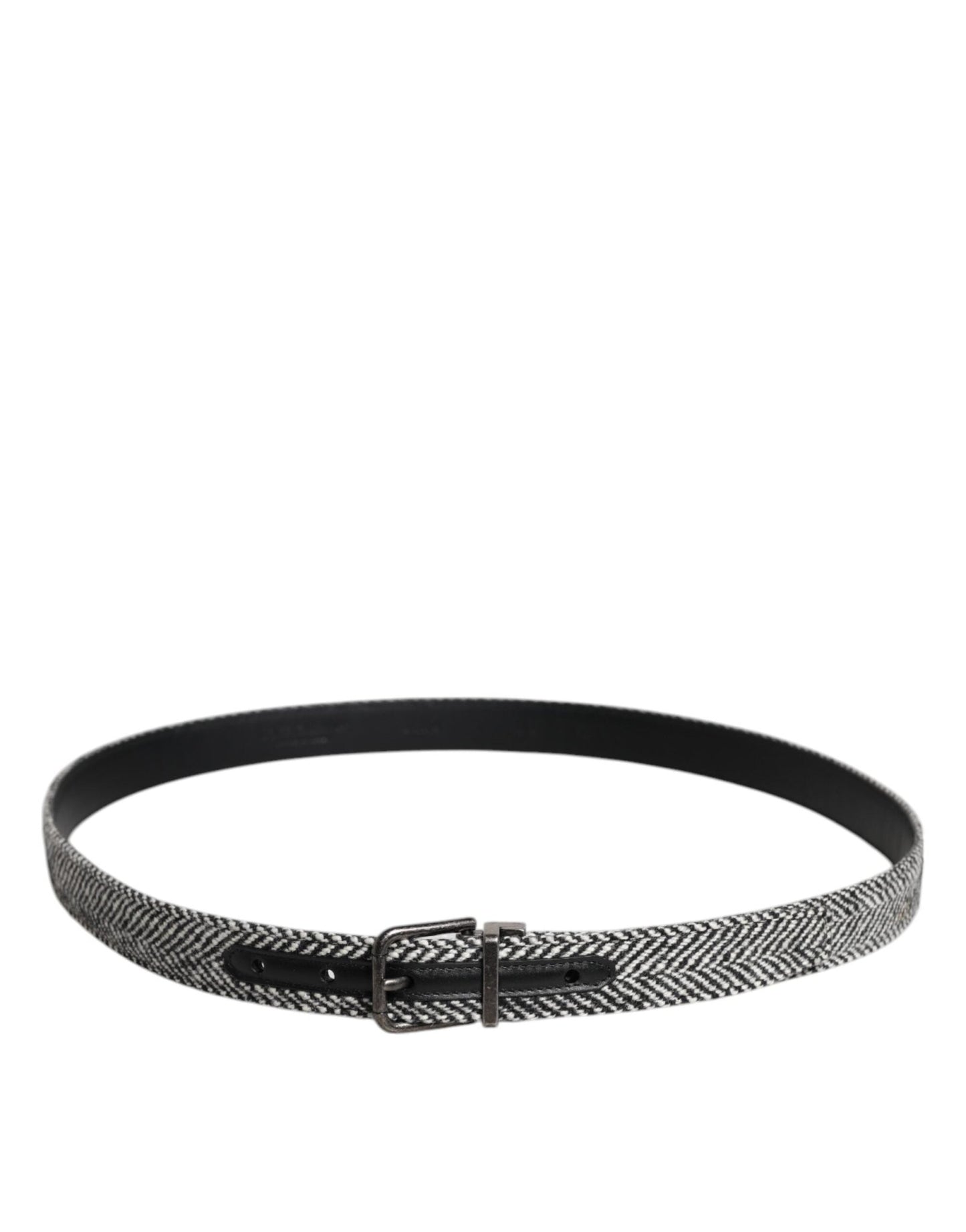 Dolce & Gabbana Black White Silver Tone Metal Buckle Belt - Sandy Store ByNet