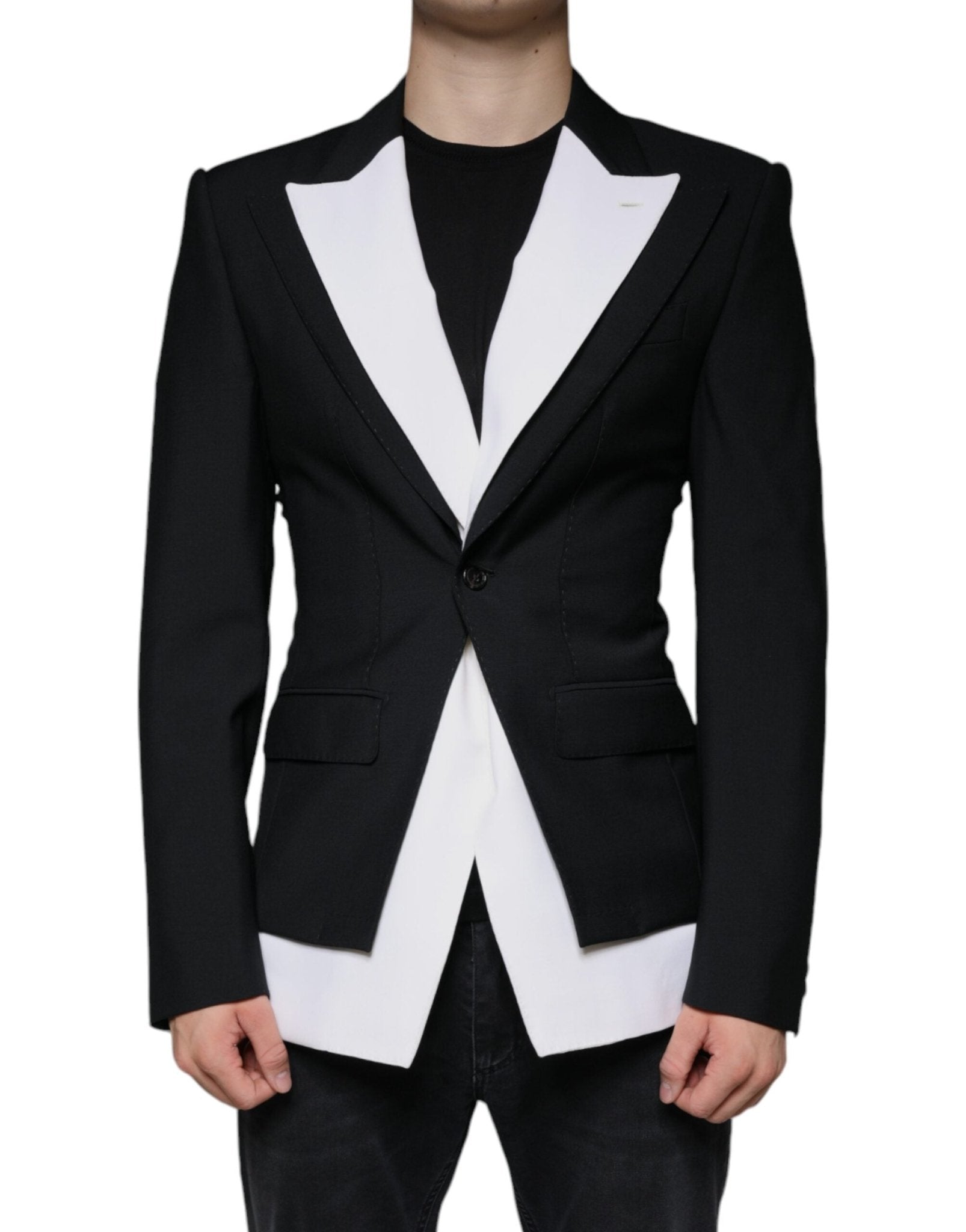 Dolce & Gabbana Black White Single Breasted Dress Blazer - Sandy Store ByNet