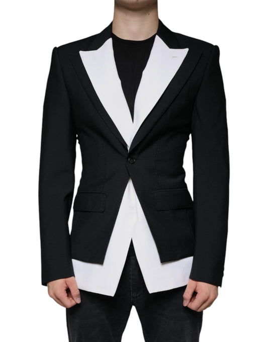 Dolce & Gabbana Black White Single Breasted Dress Blazer - Sandy Store ByNet