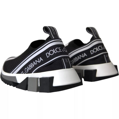 Dolce & Gabbana Black White Slip On Sorrento Sneakers Shoes – EU37/US6.5 par Dolce & Gabbana | Disponible sur Sandy Store ByNet