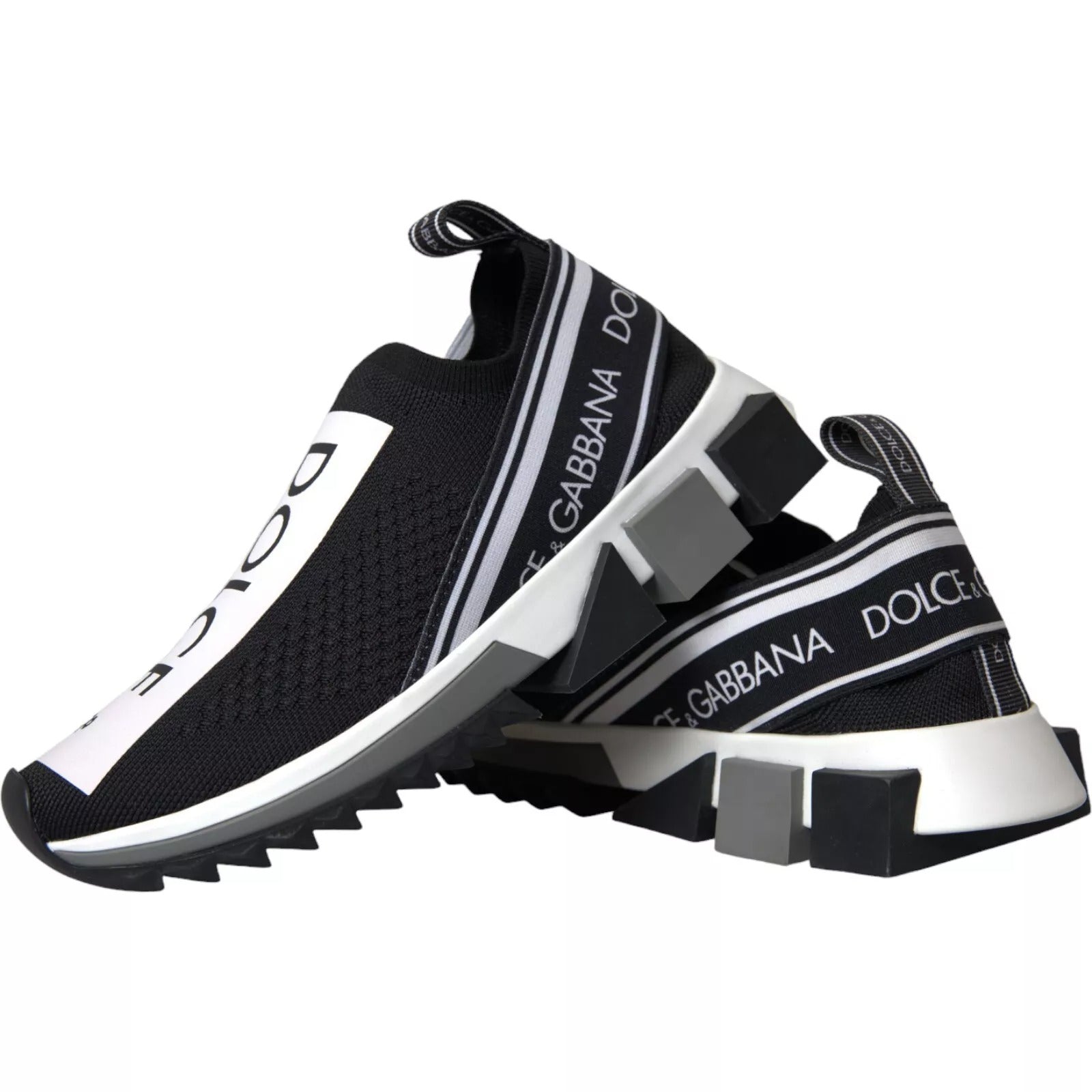 Dolce & Gabbana Black White Slip On Sorrento Sneakers Shoes – EU37/US6.5 par Dolce & Gabbana | Disponible sur Sandy Store ByNet