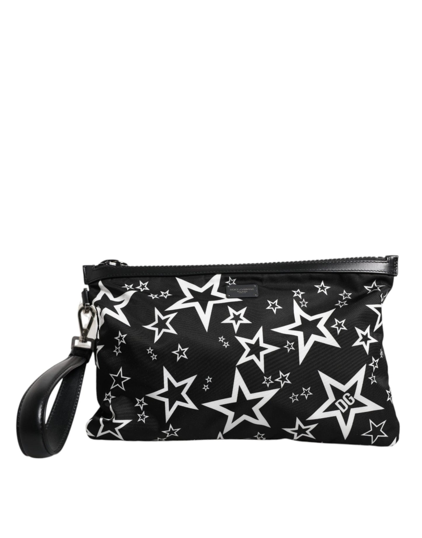 Dolce & Gabbana Black White Stars Pattern Clutch Pouch Bag - Sandy Store ByNet