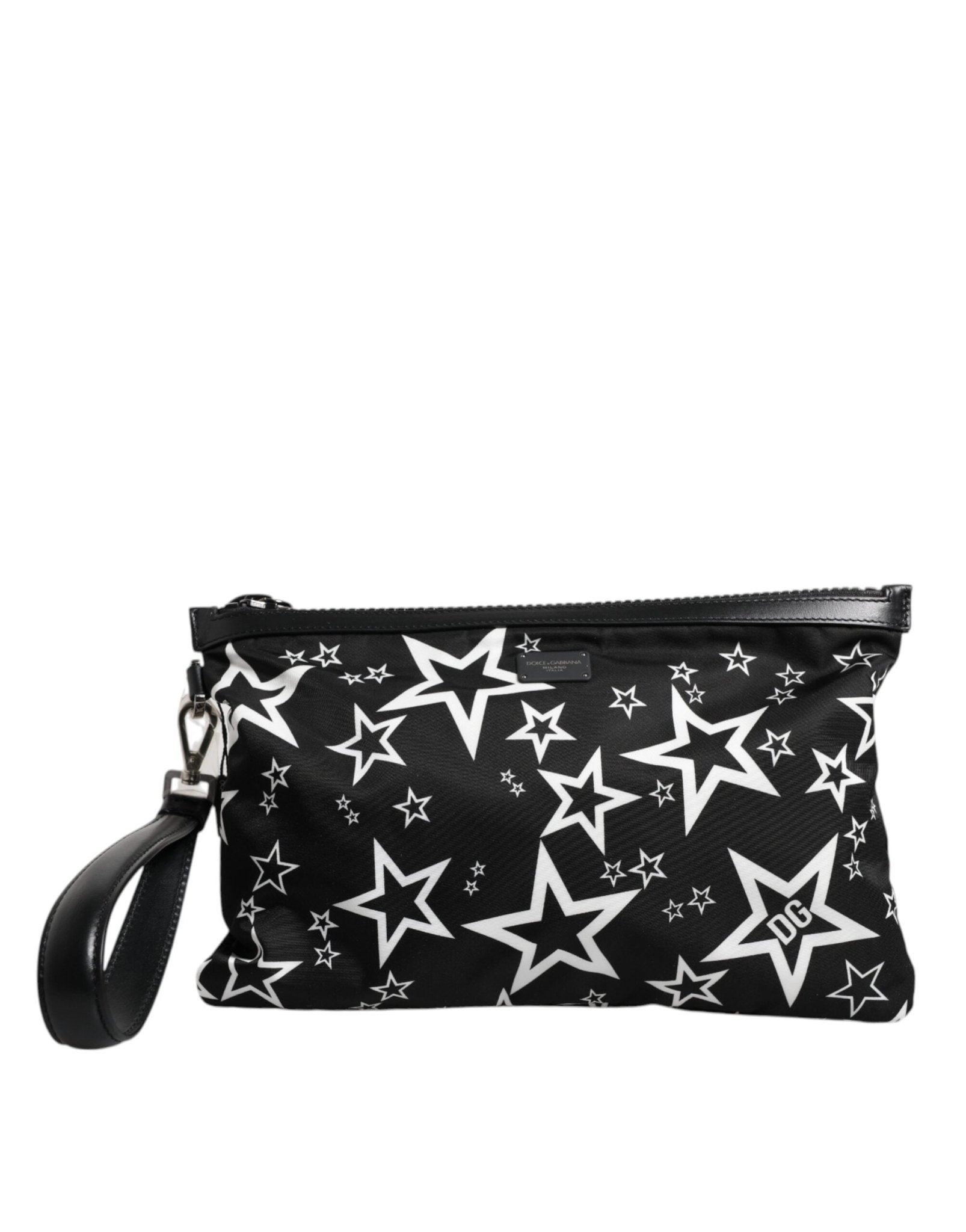 Dolce & Gabbana Black White Stars Pattern Clutch Pouch Bag - Sandy Store ByNet