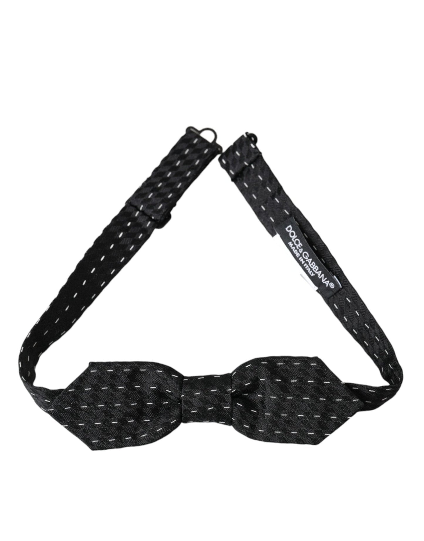 Dolce & Gabbana Black White Stitched Silk Men Neck Bow Tie – par Dolce & Gabbana | Disponible sur Sandy Store ByNet