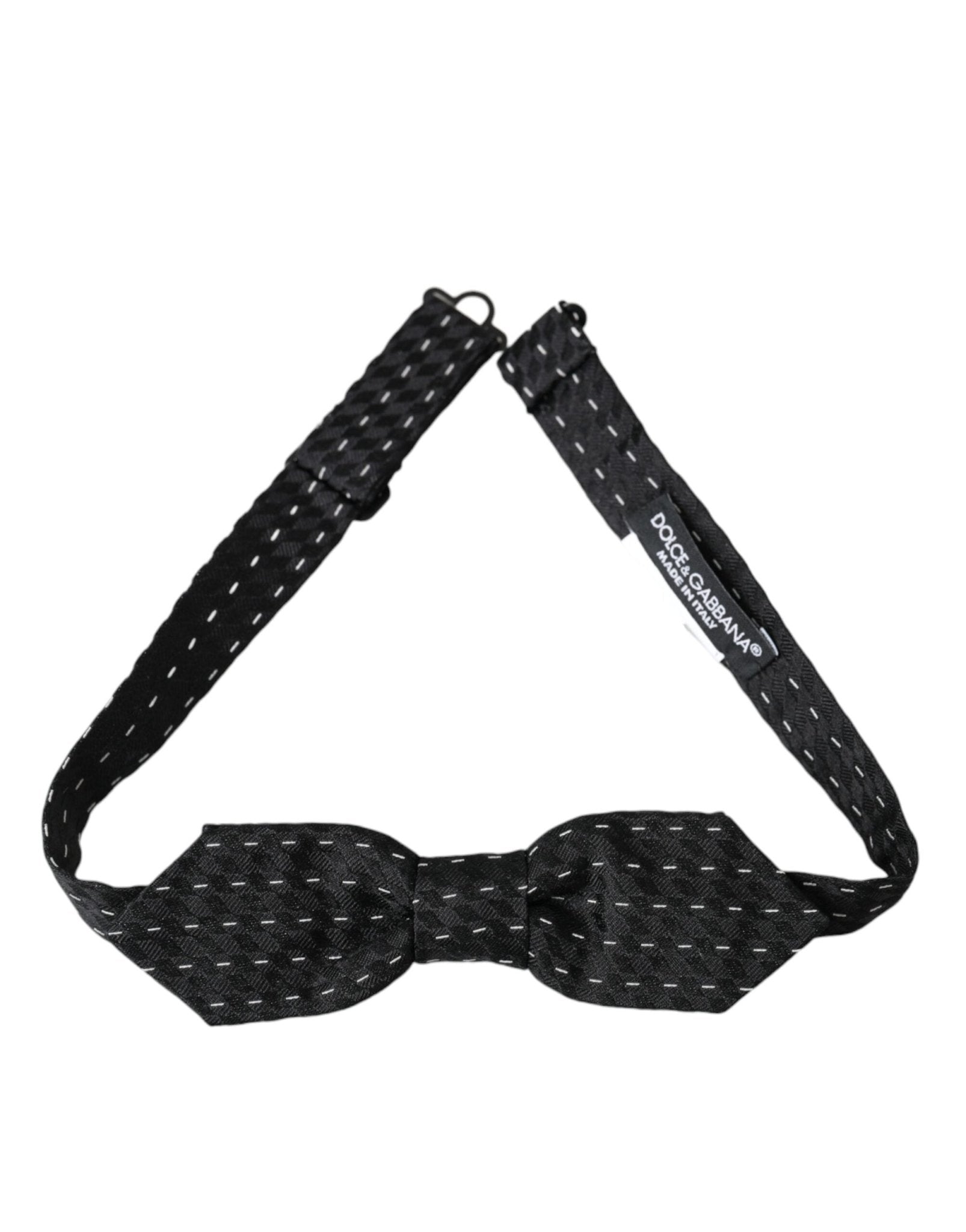 Dolce & Gabbana Black White Stitched Silk Men Neck Bow Tie – par Dolce & Gabbana | Disponible sur Sandy Store ByNet