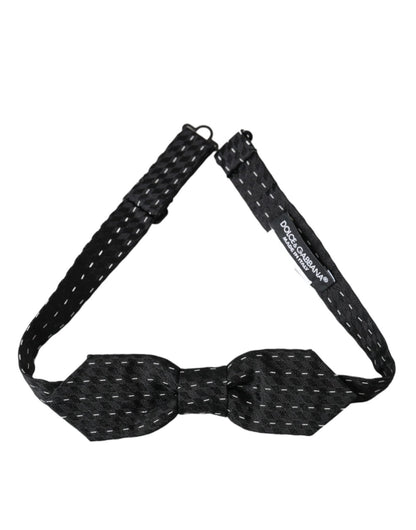 Dolce & Gabbana Black White Stitched Silk Men Neck Bow Tie – par Dolce & Gabbana | Disponible sur Sandy Store ByNet