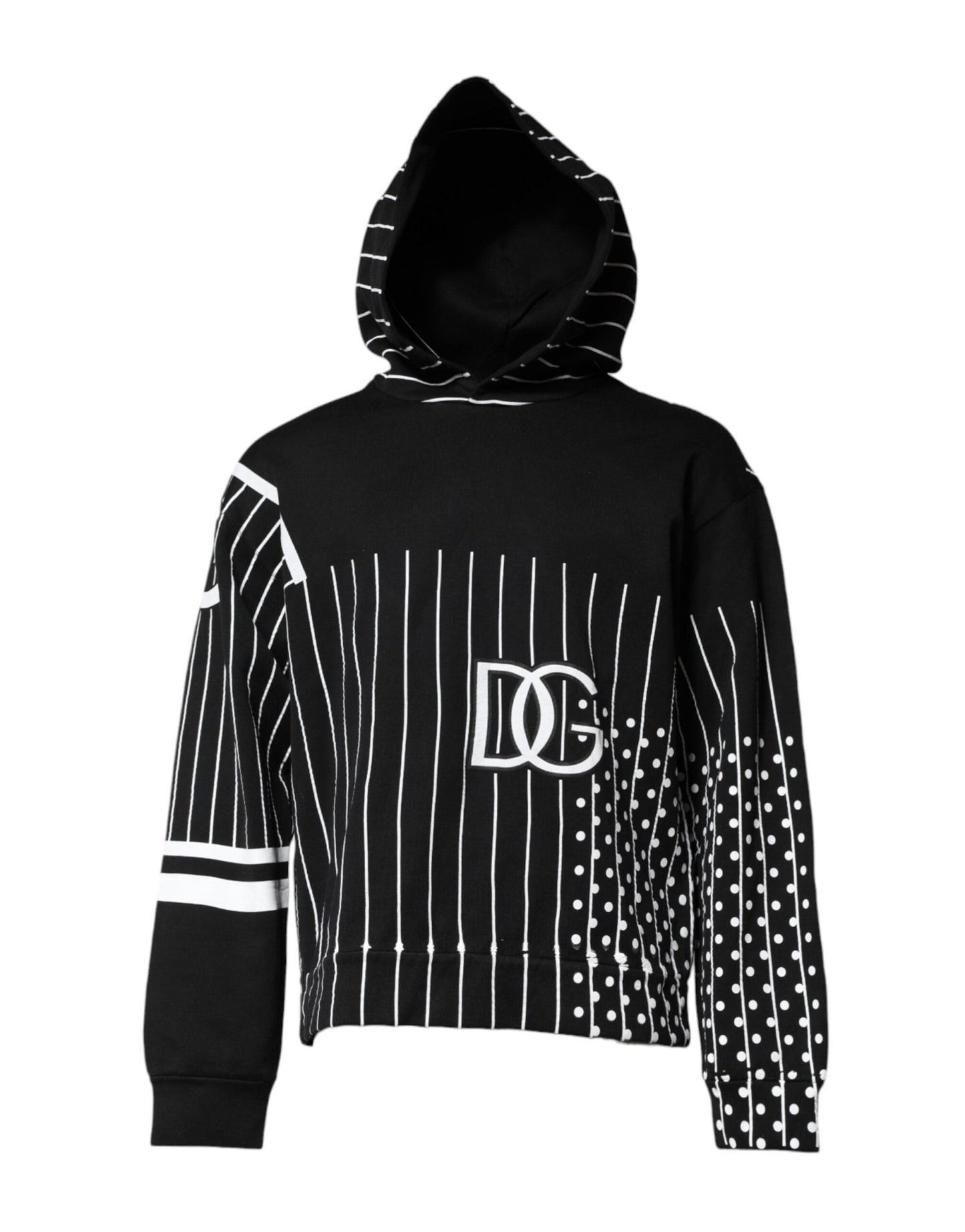 Dolce & Gabbana Black White Stripe Hooded Sweatshirt Sweater – IT50 | L par Dolce & Gabbana | Disponible sur Sandy Store ByNet
