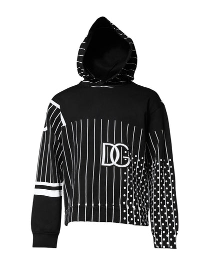 Dolce & Gabbana Black White Stripe Hooded Sweatshirt Sweater – IT50 | L par Dolce & Gabbana | Disponible sur Sandy Store ByNet