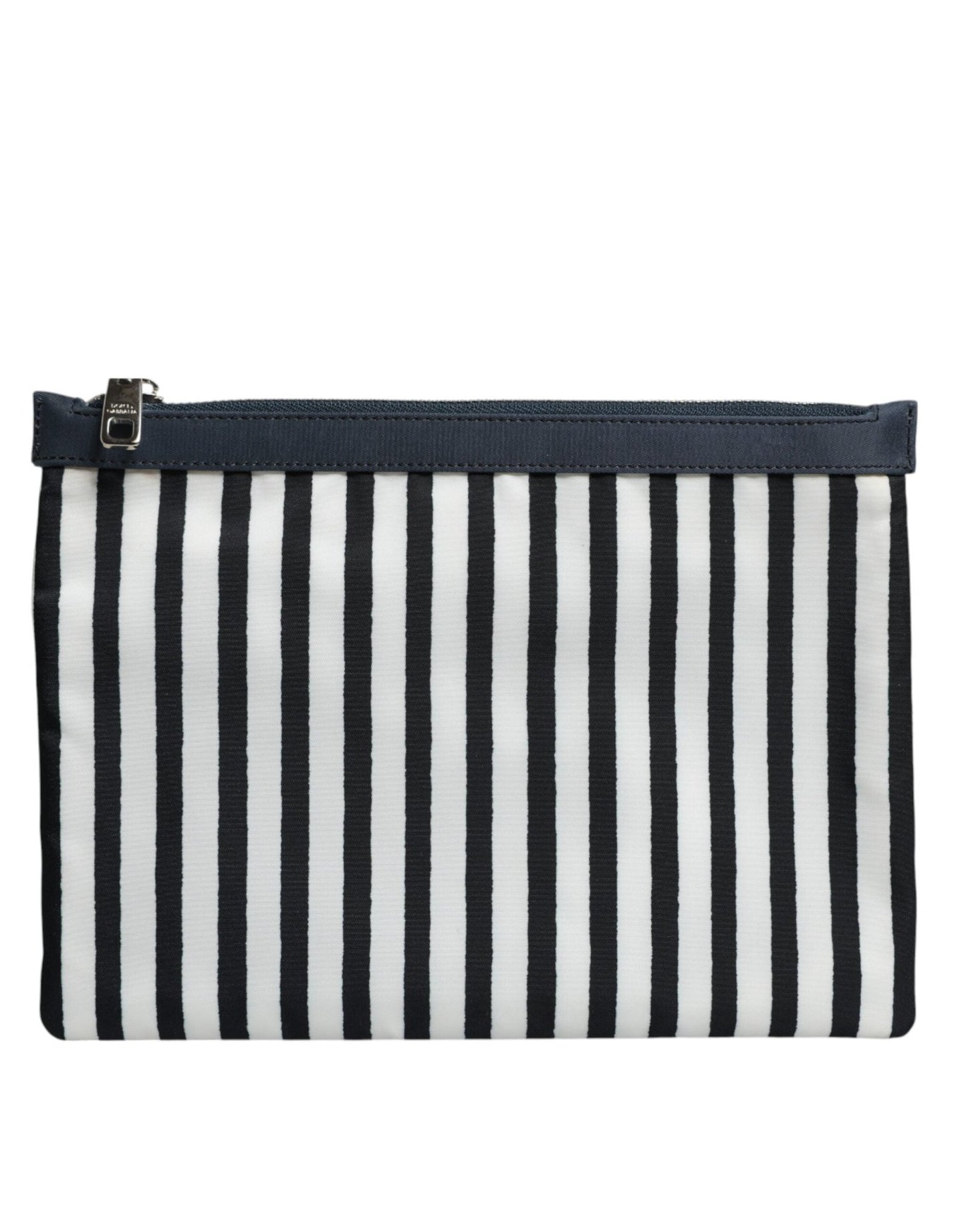Dolce & Gabbana Black White Striped Logo Plaque Clutch Borse Pouch Bag – par Dolce & Gabbana | Disponible sur Sandy Store ByNet