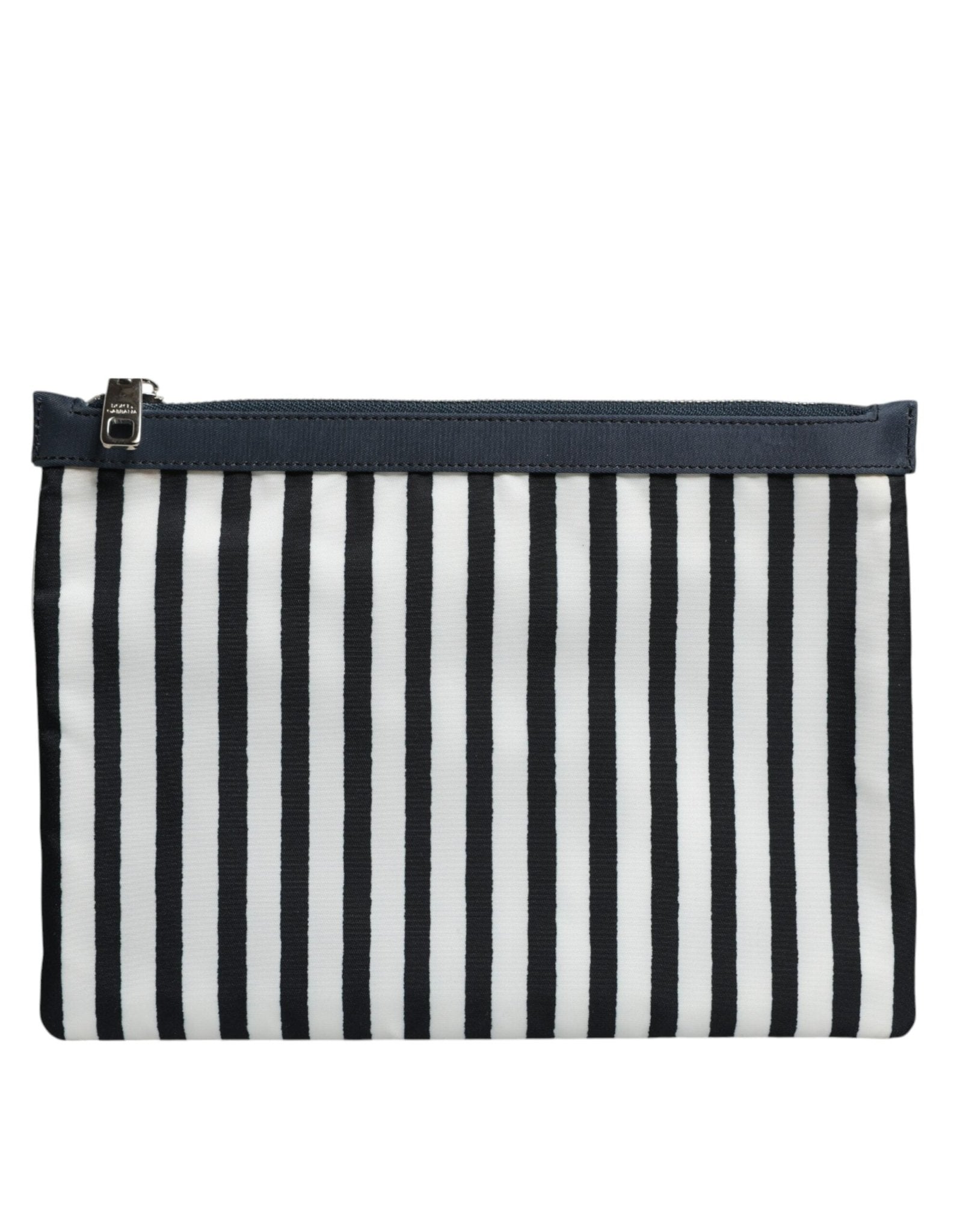Dolce & Gabbana Black White Striped Logo Plaque Clutch Borse Pouch Bag – par Dolce & Gabbana | Disponible sur Sandy Store ByNet