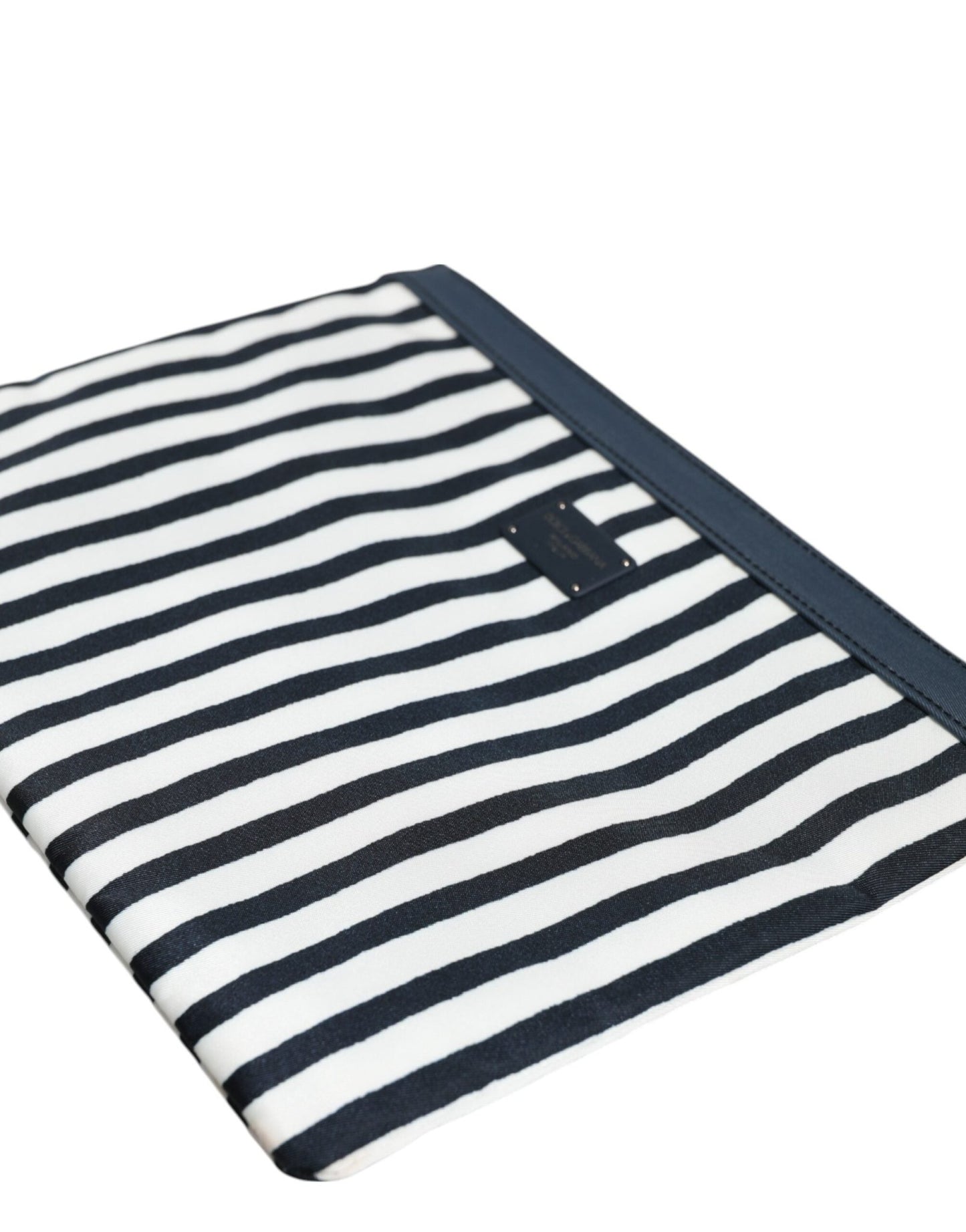Dolce & Gabbana Black White Striped Logo Plaque Clutch Borse Pouch Bag – par Dolce & Gabbana | Disponible sur Sandy Store ByNet