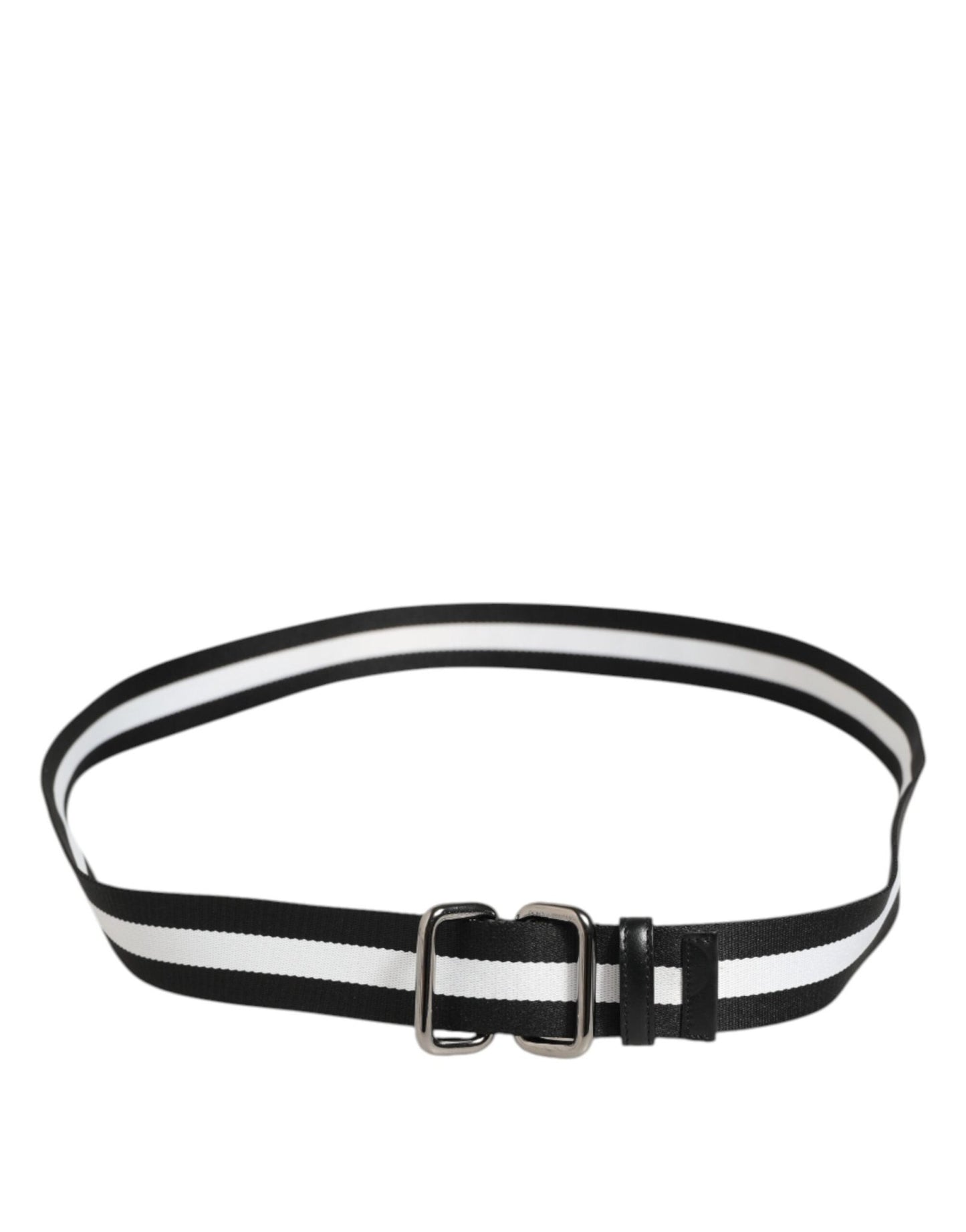 Dolce & Gabbana Black White Striped Metal Buckle Men Belt – 100 cm / 40 Inches par Dolce & Gabbana | Disponible sur Sandy Store ByNet