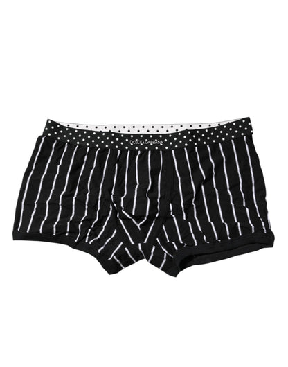Dolce & Gabbana Black White Striped Regular Boxer Underwear – IT7 | XL par Dolce & Gabbana | Disponible sur Sandy Store ByNet