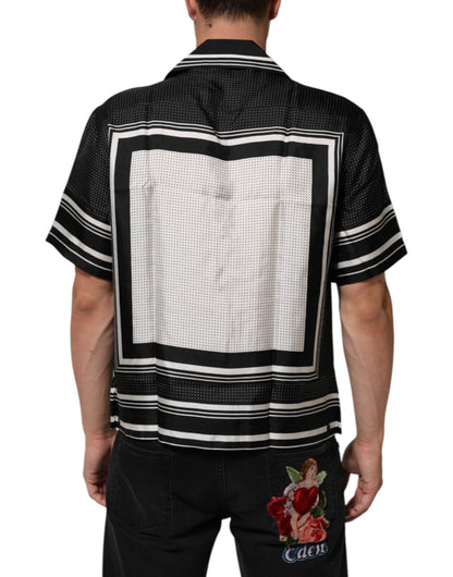 Dolce & Gabbana Black White StripeDot Print Casual Polo Shirt – IT38 | XS par Dolce & Gabbana | Disponible sur Sandy Store ByNet