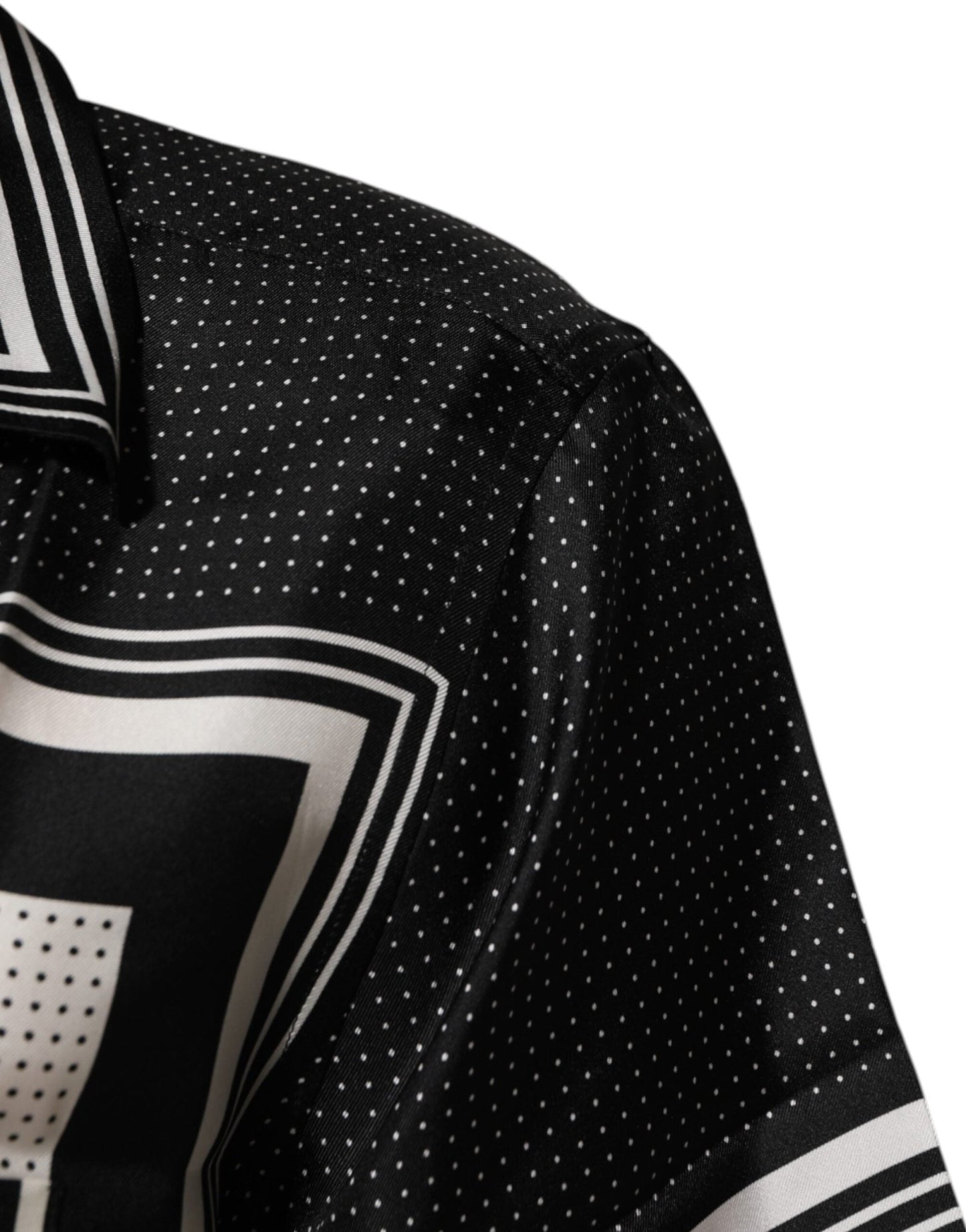 Dolce & Gabbana Black White StripeDot Print Casual Polo Shirt – IT38 | XS par Dolce & Gabbana | Disponible sur Sandy Store ByNet