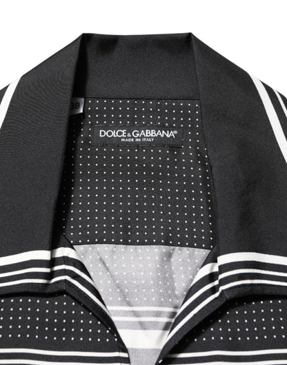 Dolce & Gabbana Black White StripeDot Print Casual Polo Shirt – IT38 | XS par Dolce & Gabbana | Disponible sur Sandy Store ByNet