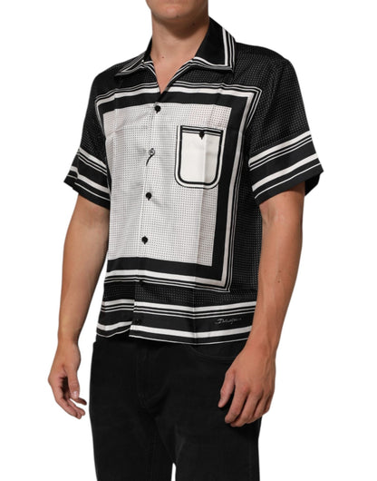 Dolce & Gabbana Black White StripeDot Print Casual Polo Shirt – IT38 | XS par Dolce & Gabbana | Disponible sur Sandy Store ByNet