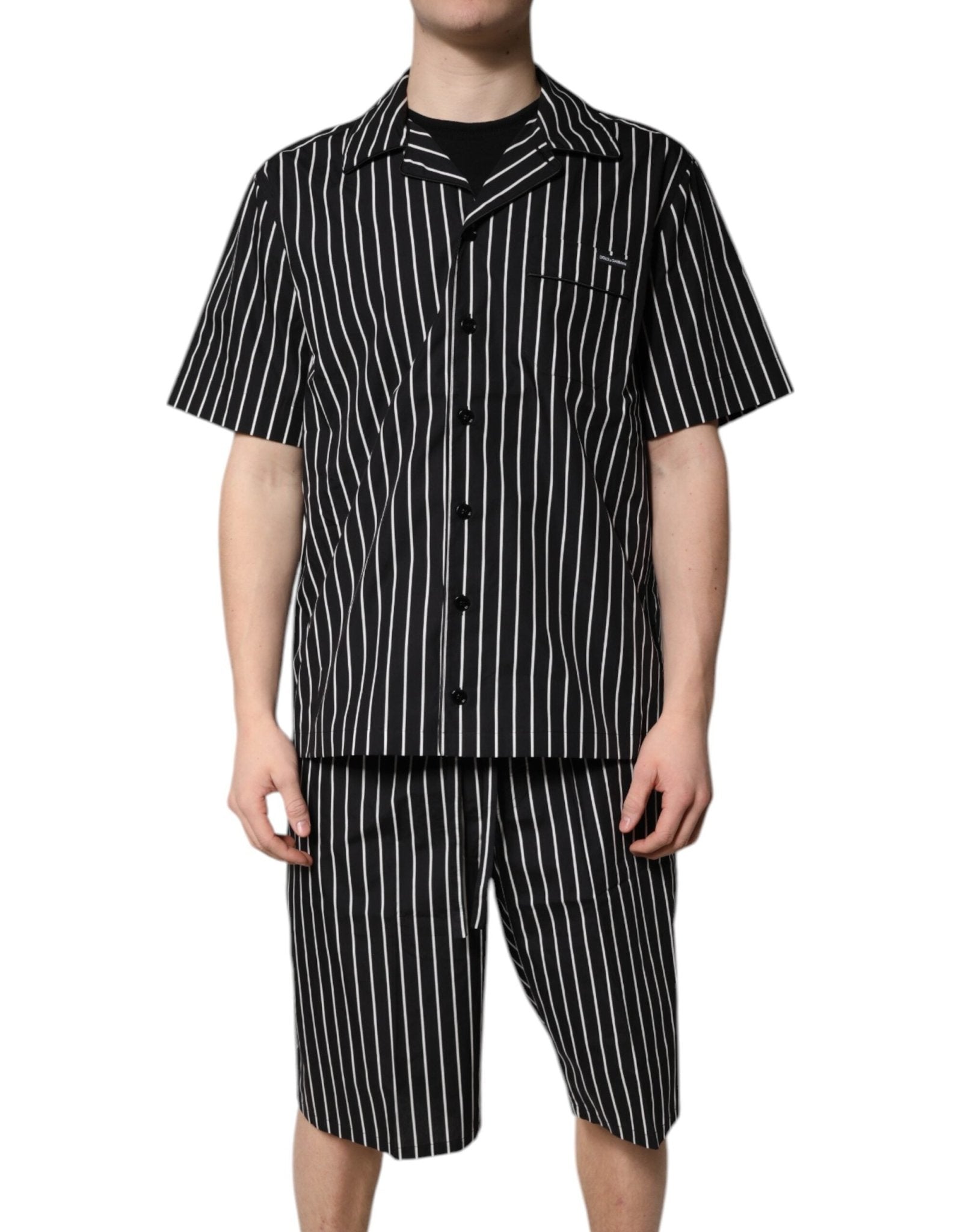 Dolce & Gabbana Black White Stripes Cotton Men Pajama Set Sleepwear – IT38 | XS par Dolce & Gabbana | Disponible sur Sandy Store ByNet