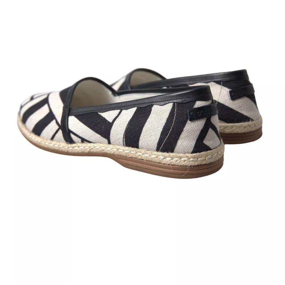 Dolce & Gabbana Black White Stripes Slip On Espadrille Shoes – EU41/US8 par Dolce & Gabbana | Disponible sur Sandy Store ByNet