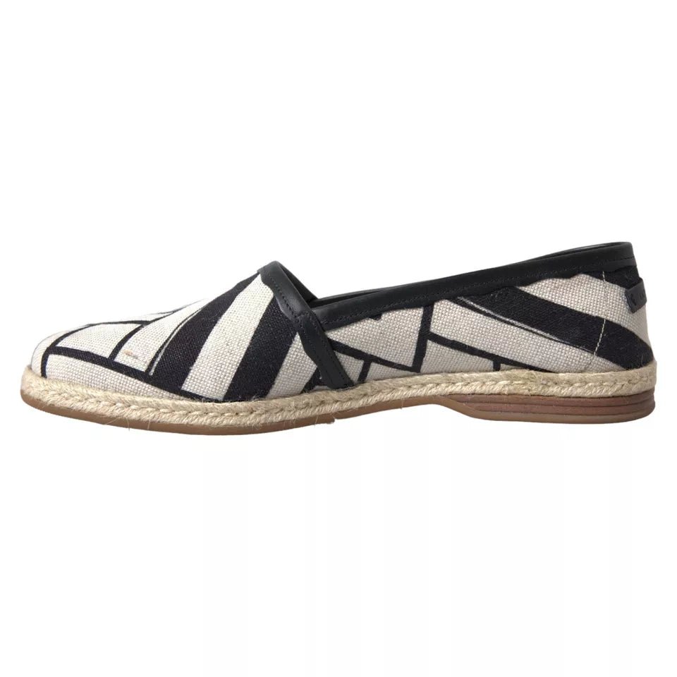Dolce & Gabbana Black White Stripes Slip On Espadrille Shoes – EU41/US8 par Dolce & Gabbana | Disponible sur Sandy Store ByNet
