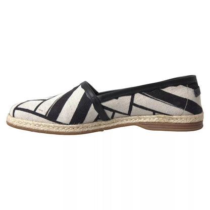 Dolce & Gabbana Black White Stripes Slip On Espadrille Shoes – EU41/US8 par Dolce & Gabbana | Disponible sur Sandy Store ByNet